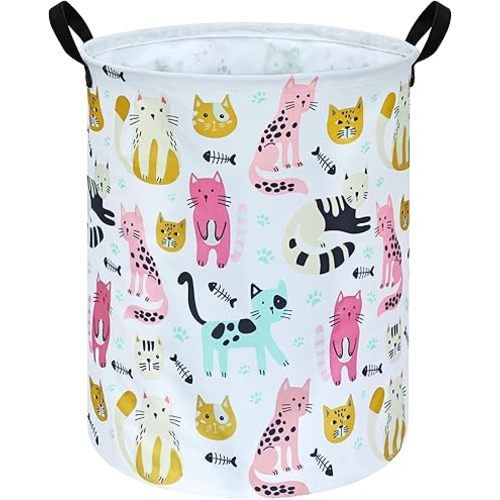 Round Laundry Hamper Storage Basket Laundry Organizer Hamper Storage Bins Clothes and Toys Box Nursery Hamper Gift Basket For Kids with Handles