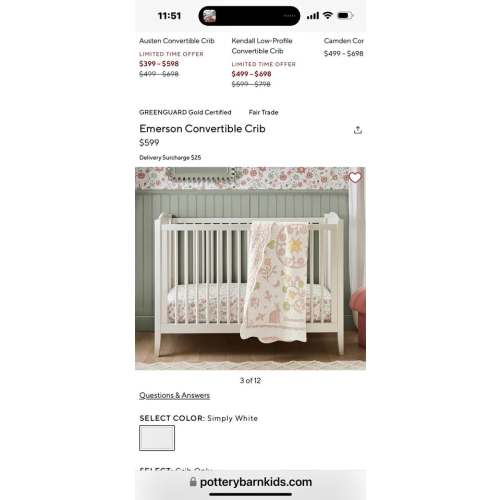 Baby Crib Pottery Barn - Cribs - Carlsbad, California | Facebook Marketplace
