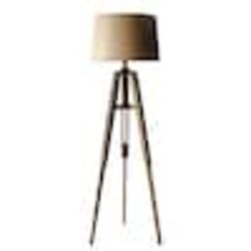 Storied Home 62.25 in. Brown Tripod Floor Lamp with Drum Shade DA4544