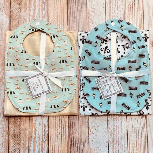 Beignets OR New Orleans Street Signs Bib and Burp Cloth OR Single Bib