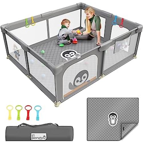 Baby Playpen with Mat 71 x 59 inch Baby Playpen for Babies and Toddlers, Extra Large Baby Playyard for Indoor & Outdoor Activity, with Soft Breathable Mesh for Kids Center