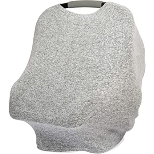 aden + anais Snuggle Knit 6-in-1 Stretchy Multi-Use Cover for Car Seat, Nursing, Cart, Baby Swing, High Chair, Infinity Scarf, Heather Grey