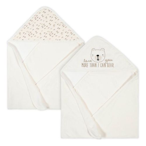 Gerber® 2-Pack Bear Hooded Towels in Oatmeal