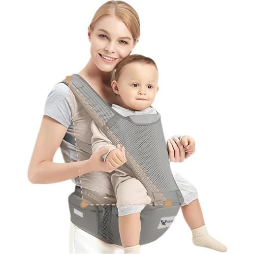 Baby Carrier with Waist Band,Cozy, Breathable Mesh Cotton, Adjustable Detachable for Babies up to 44 lbs Ergonomic Lightweight front hold black - TikTok Shop