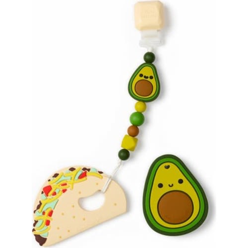 Silicone Teether & Pacifier Clips Set
