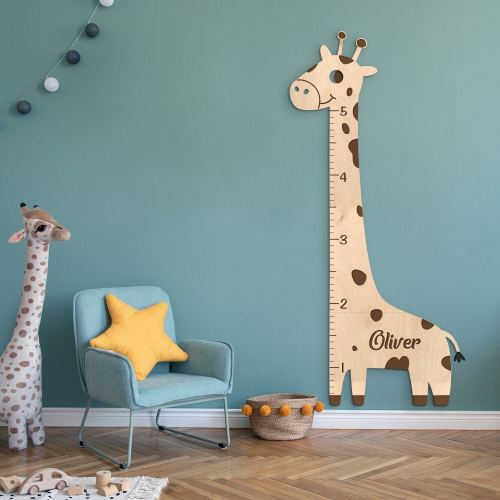 Giraffe growth chart, Growth chart for kids, Growth chart ruler, Growth chart wood,Family height chart,Measuring stick,Giraffe nursery decor