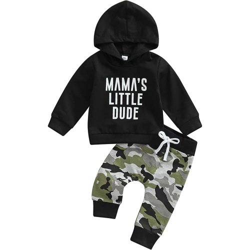 2Pcs Baby Boys Hoodie Tops Pants Set Dinosaur Deer Print Sweatsuit Fall Winter Outfits - 6-12 Months - D3 Little Dude