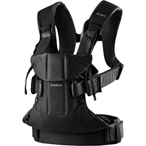 BabyBjörn Baby Carrier One, Cotton, Black, One Size (098023US)
