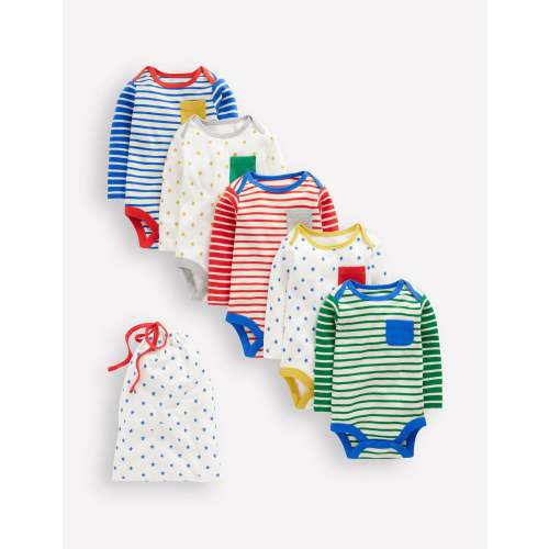 Striped 5 Pack Bodies-Multi Stripes/Stars