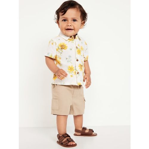 Printed Short-Sleeve Linen-Blend Shirt for Baby