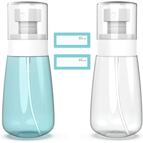 Pack 2 Small Spray Bottle Travel Size 3.39oz/100ml - Fine Mist Mini Empty Spray Bottles - Leak Proof - for Toners, Face & Hair Mist