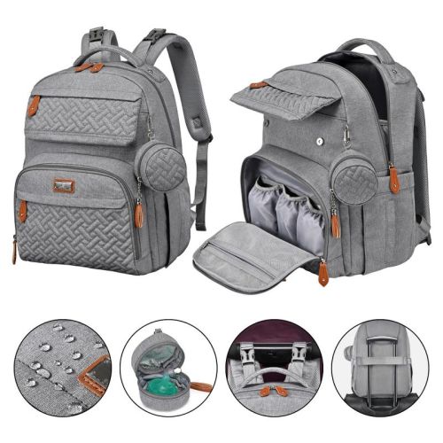 BabbleRoo Diaper Bag Backpack - Travel Backpack, Baby Diaper Bag with Changing Pad & Accessories