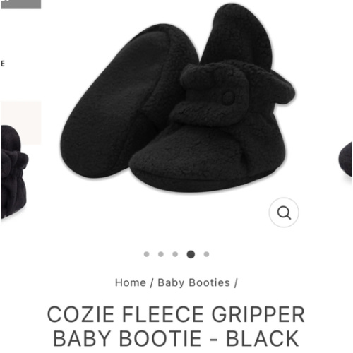 Zutano Cozie Fleece Stay-On Baby Bootie Slipper - Black