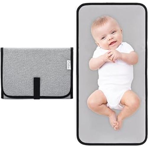 Baby Changing Pad, Portable Diaper Changing Pads for Newborn Girl & boy – Waterproof Travel Changing Station- Gift by Comfy Cubs (Grey, Compact)