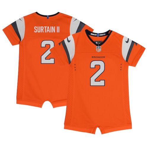 Newborn & Infant Denver Broncos Patrick Surtain II Nike Orange Mile High Collection Game Romper Jersey