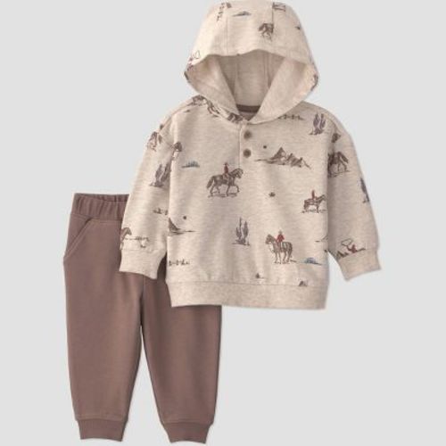 Little Planet By Carter's Baby Boys' 2pc cowboy Top and Bottom Sets - Brown 3M