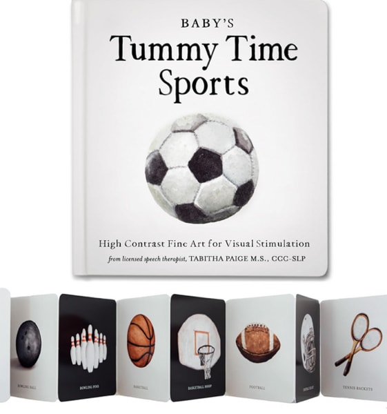 Baby's Tummy Time Sports: High-Contrast Fine Art for Visual Stimulation (Tabitha Paige Children's Book Series)