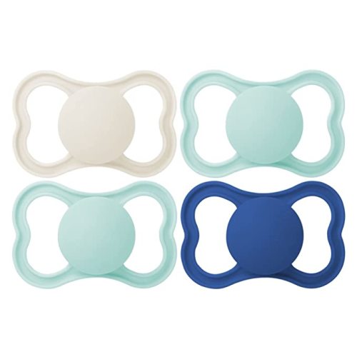 MAM Air Matte Pacifiers, for Sensitive Skin, 6+ Months, Best Pacifier for Breastfed Babies, Baby Boy Pacifiers, 6-16, 4 Count - Cotton / Peppermint / Teal - Pack of 4
