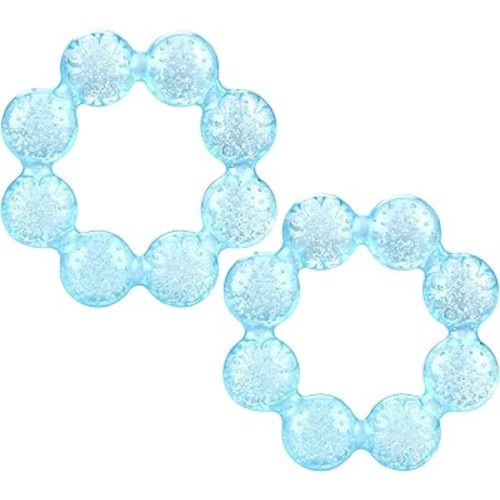 Nuby IcyBite Soother Ring Teether, 2 Count (Blue)