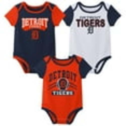 DETROIT TIGERS Infant Assort Color Cotton 3PK Short Sleeve Onsie