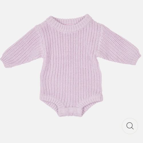 Super Chunky Knit Romper - Lilac Blossom