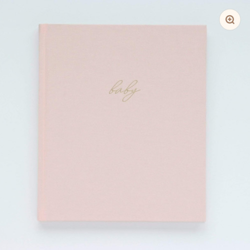 Linen Baby Book - Blush