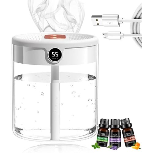 Dreamzy - Dreamzy Humidifier(2L double spray humidification), 2025 Dreamzly Humidifiers Large Room, Living Room Humidifier, Automatic Mode Humidity Sensor (white)