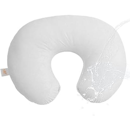 LAT Waterproof Nursing Pillow for Breastfeeding,Waterproof Removable Cover,Ergonomic Breast Feeding Pillows Baby for Baby Boys and Girls,Machine Washable(White)