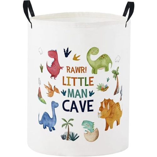 Baby Laundry Basket Baby Nursery Hamper Kids Laundry Basket Toy Storage Bin for Boys Room Decor Gift Baskets for Bedroom Bathroom(Dinosaur)