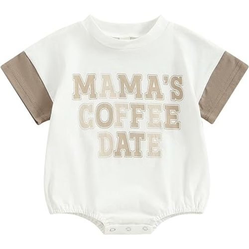 Baby Boy Bubble Romper Daddys/Mamas Lil Dude Color Block Short Sleeve Oversized Bodysuit Newborn Summer Outfit