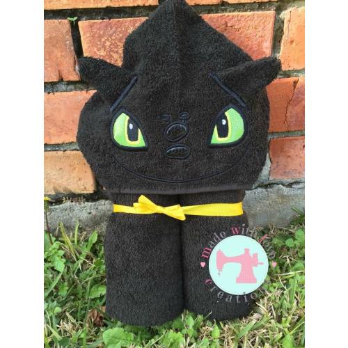 Black Dragon Inspired Hooded Towels