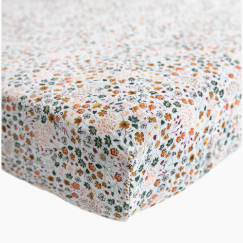 Little Unicorn Cotton Muslin Crib Sheet - Pressed Petals