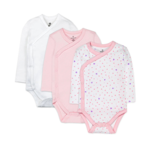 3-Pack Organic Cotton Long Sleeve Side-Snap Bodysuits | Honest Baby Clothing
