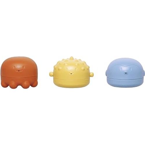 Ubbi Muted Color Bath Squeeze Toys, Baby Bath Accessory, Water Toys for Toddler Bath Time Play