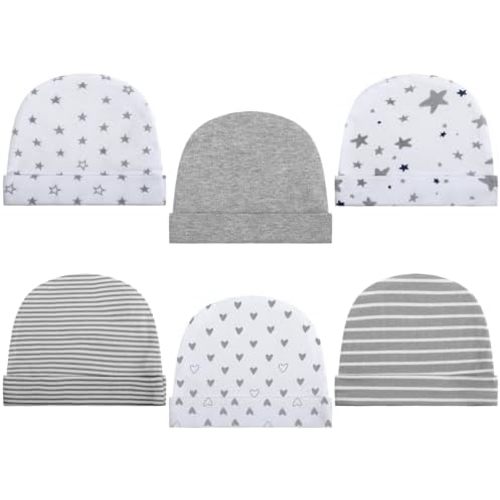 Newcotte 6 Pcs Preemie Baby Hats Cotton Preemie Caps Warm Newborn Beanie Premature Hat for Nicu Premature Boy Girl