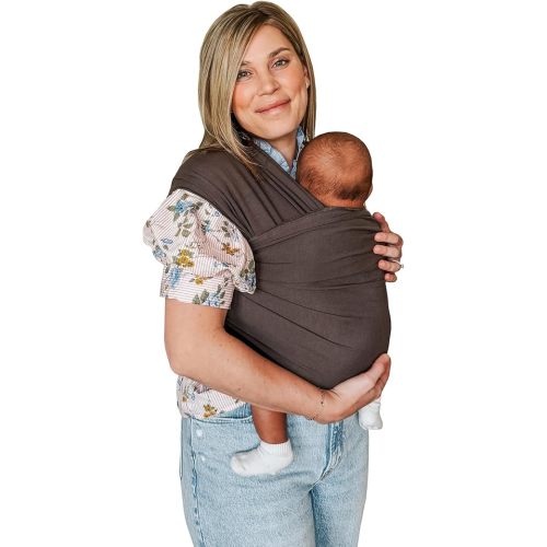 Moby - Classic Baby Wrap Carrier for Newborns & Infants, Hands-Free Newborn Wrap Swaddle Holder - Hickory