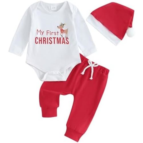 Newborn Baby Boy Fall Winter Clothes Letter Long Sleeve Onesie Romper Top Football Pants Outfits Set Hat