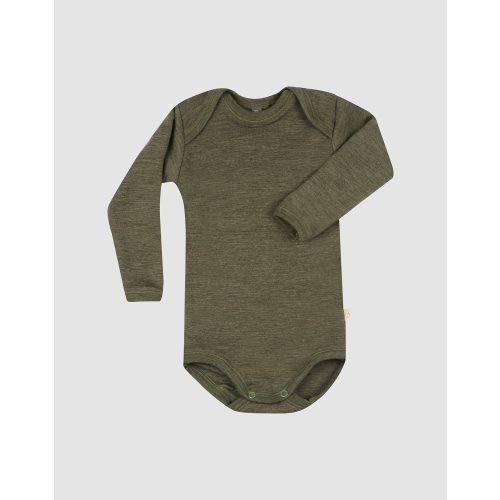 Baby merino wool long sleeve bodysuit