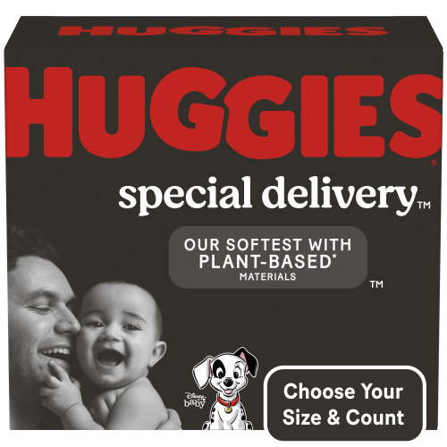 Huggies Special Delivery Hypoallergenic Diapers, Size 1, 32 Ct with Plant-Based Materials and Wetness Indicator