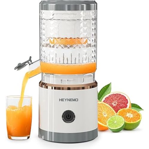 Kiss the Water Electric Citrus Juicer, Rechargeable Juicer Machine with USB Cable & Cleaning Brush, Easy to Clean Portable Juicer Squeezer for Fresh Orange, Lemon, Lime, Kiwi, Grapefruit