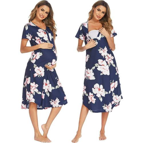 Avidlove Womens Maternity Nightgown for Hospital Pregnancy Long Nightgowns Nursing Night Gown for Breastfeeding