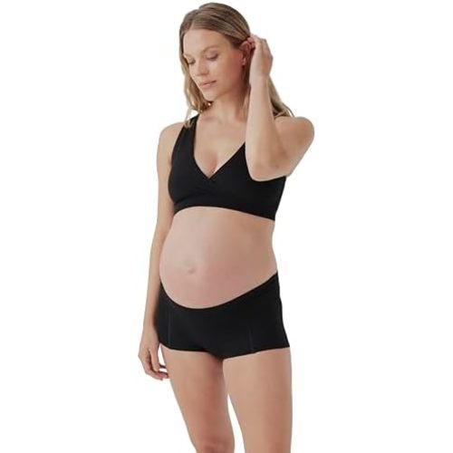 Pact Organic Cotton Maternity Foldover Brief Underwear for Pregnancy Postpartum, 4-pack