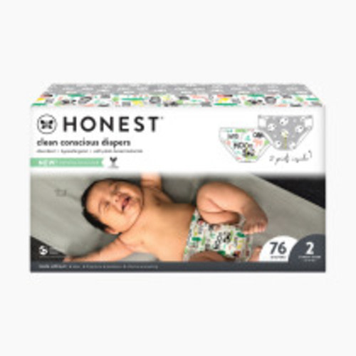 The Honest Company Clean Conscious Disposable Diapers - Pandas + Barnyard Babies, Size 2, 72 Count