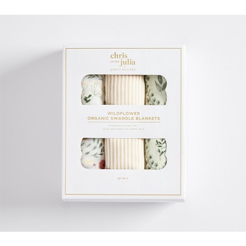 Chris Loves Julia Organic Swaddle Set | Pottery Barn Kids