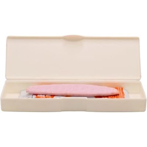 Crush-Proof Rice Rusk Baby Teether Cookie Holder: Diaper Bag Essential (White)