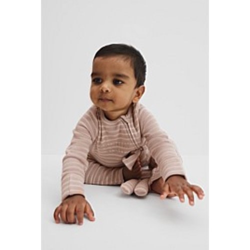 Mushroom Stripe Organically Grown Cotton Waffle Jumpsuit - Jumpsuits & Bodysuits | Country Road