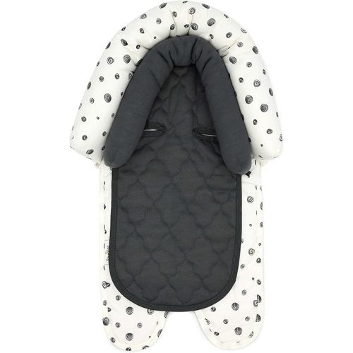 Travel Bug Baby & Toddler 2-in-1 Head Support Duo Head Support for Car Seats, Strollers & Bouncers (Grey/White)
