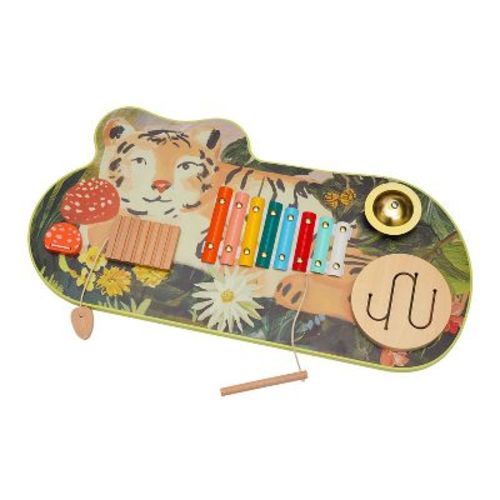 Manhattan Toy Tiger Tunes Wooden Toddler and Preschool Musical Learning Toy with Optional Wall Mounting