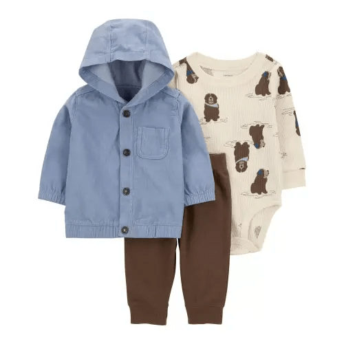 Baby 3-Piece Hooded Cardigan Set