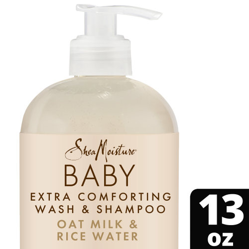 SheaMoisture Baby Wash, Shampoo and Body Moisturizer with Oat Milk, Rice Water, Shea Butter and Oil for Kids, 13 oz